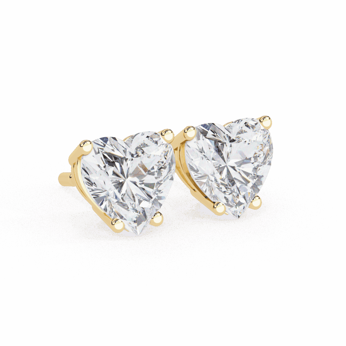 2.5 Carat Heart Solitaire Diamond Earrings  Image 13