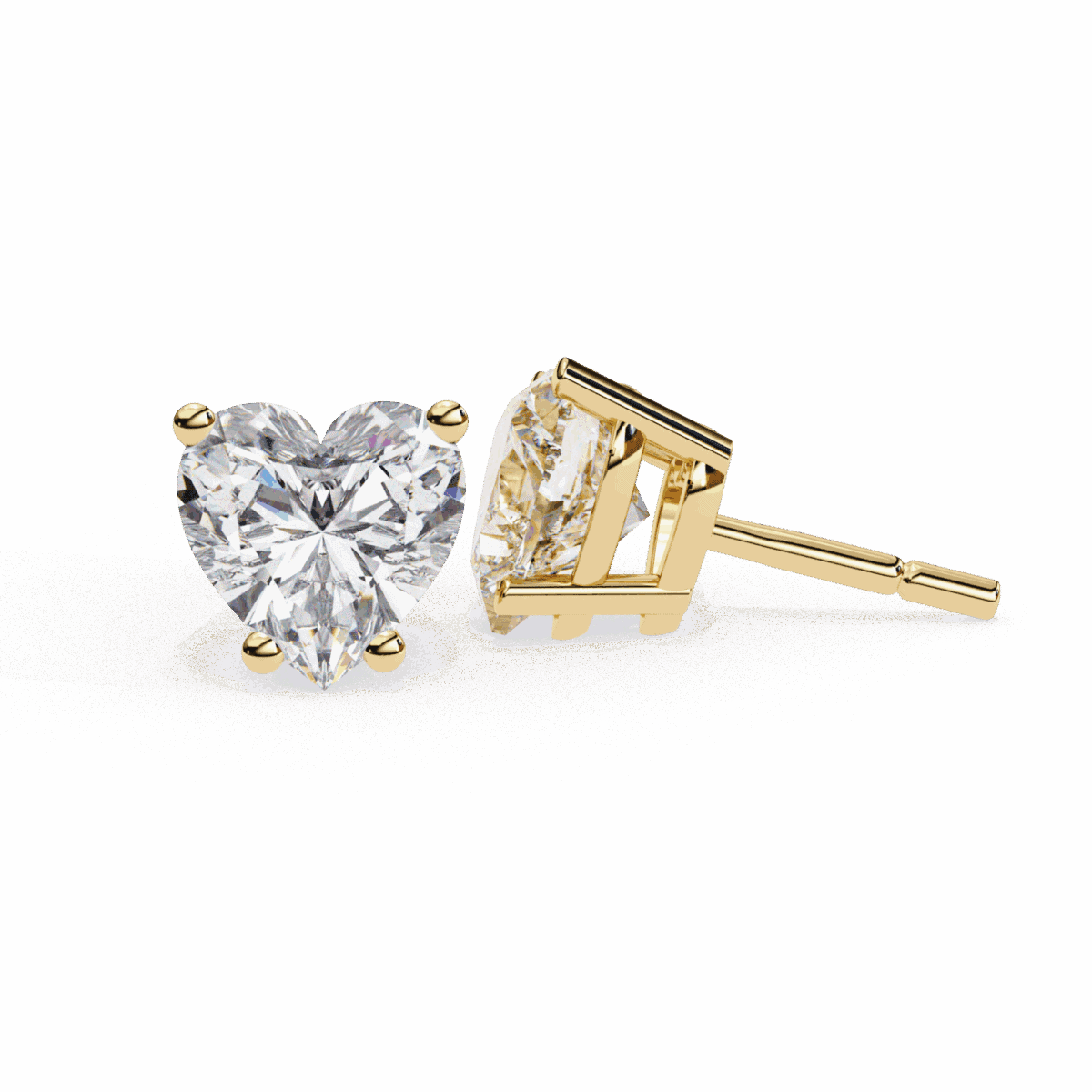 2.5 Carat Heart Solitaire Diamond Earrings  Image 14