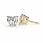 2.5 Carat Heart Solitaire Diamond Earrings - Image 14