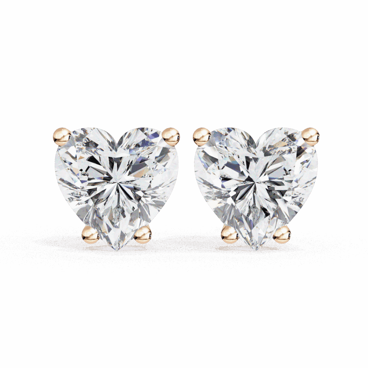 2.5 Carat Heart Solitaire Diamond Earrings  Image 15
