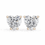2.5 Carat Heart Solitaire Diamond Earrings - Image 15