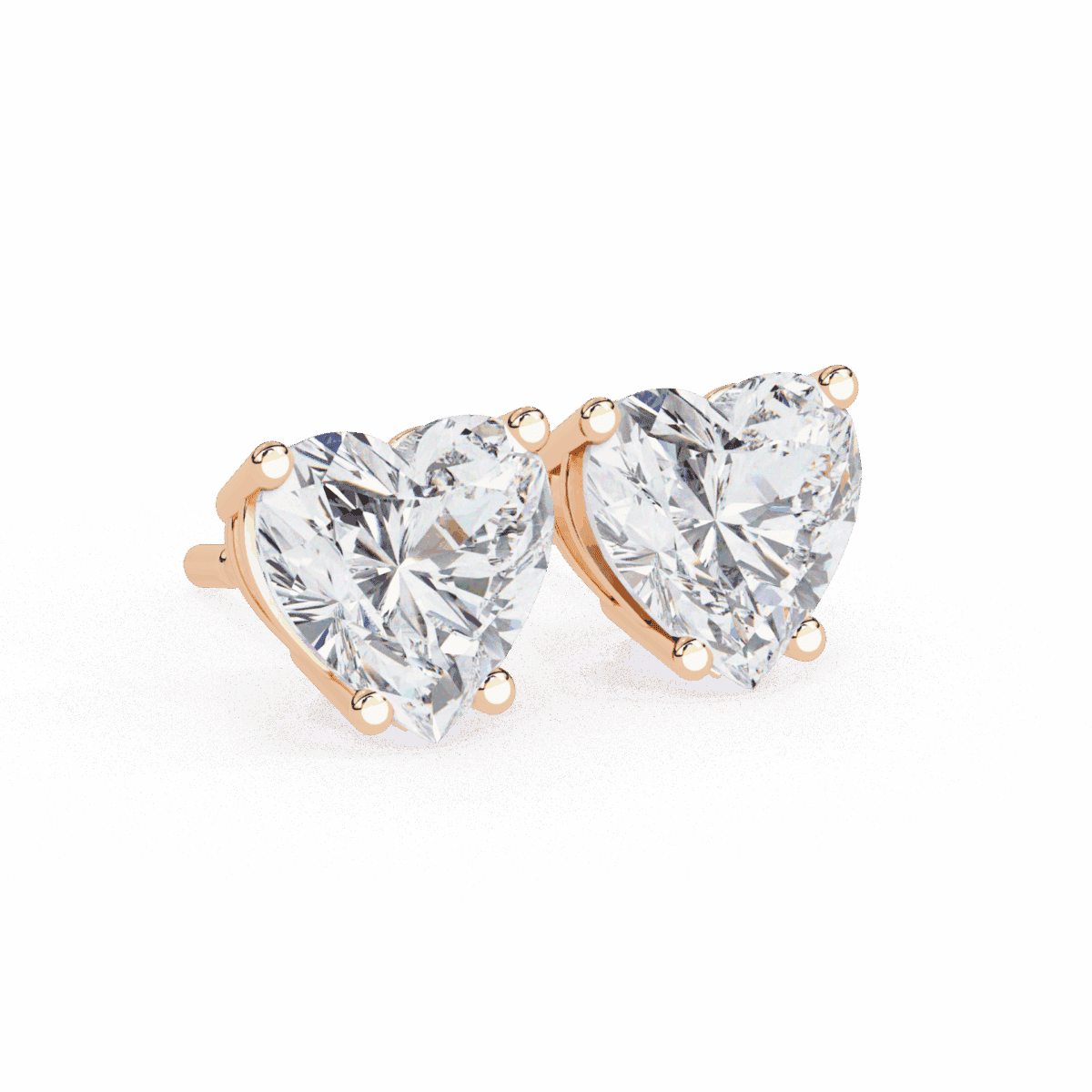 2.5 Carat Heart Solitaire Diamond Earrings  Image 20