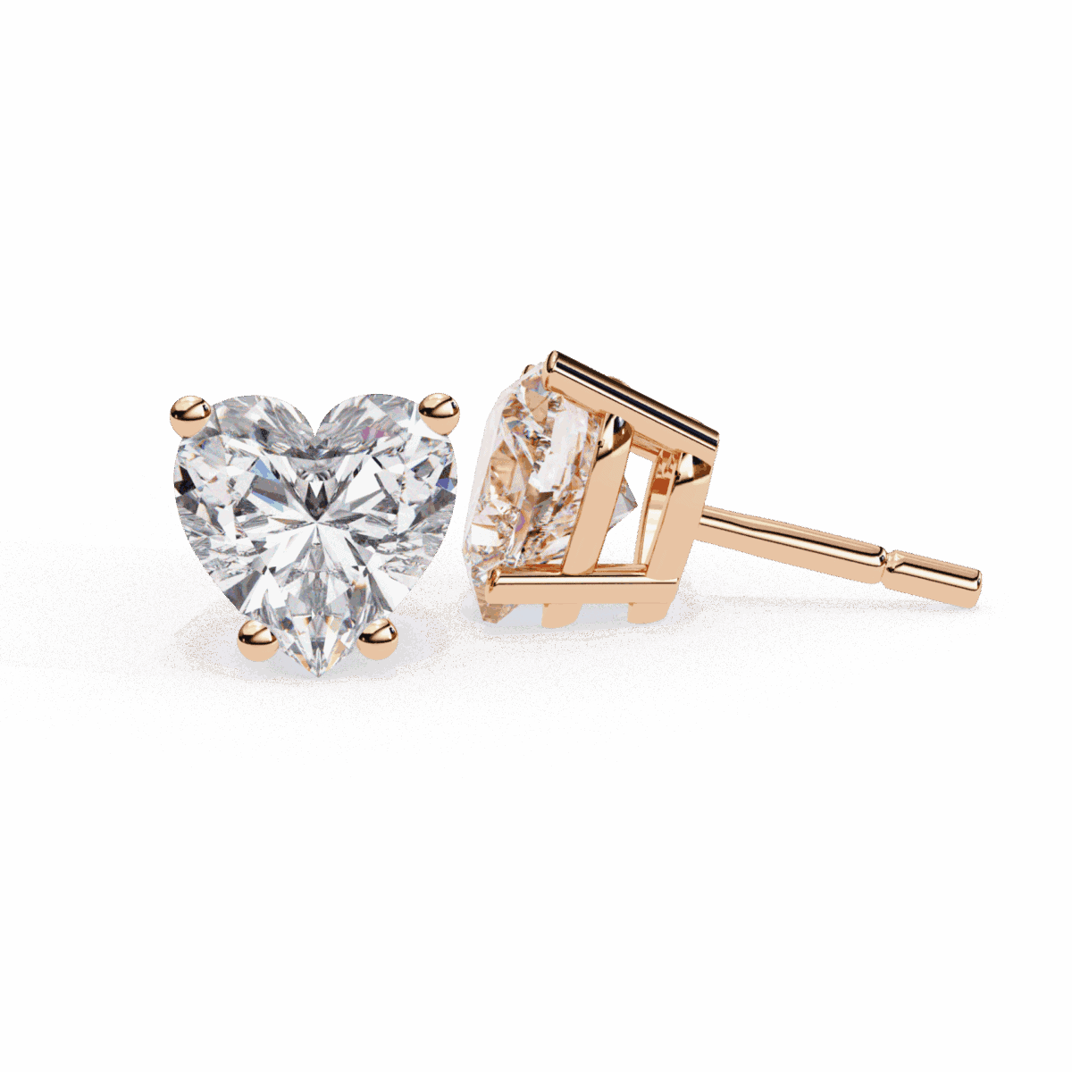 2.5 Carat Heart Solitaire Diamond Earrings  Image 21