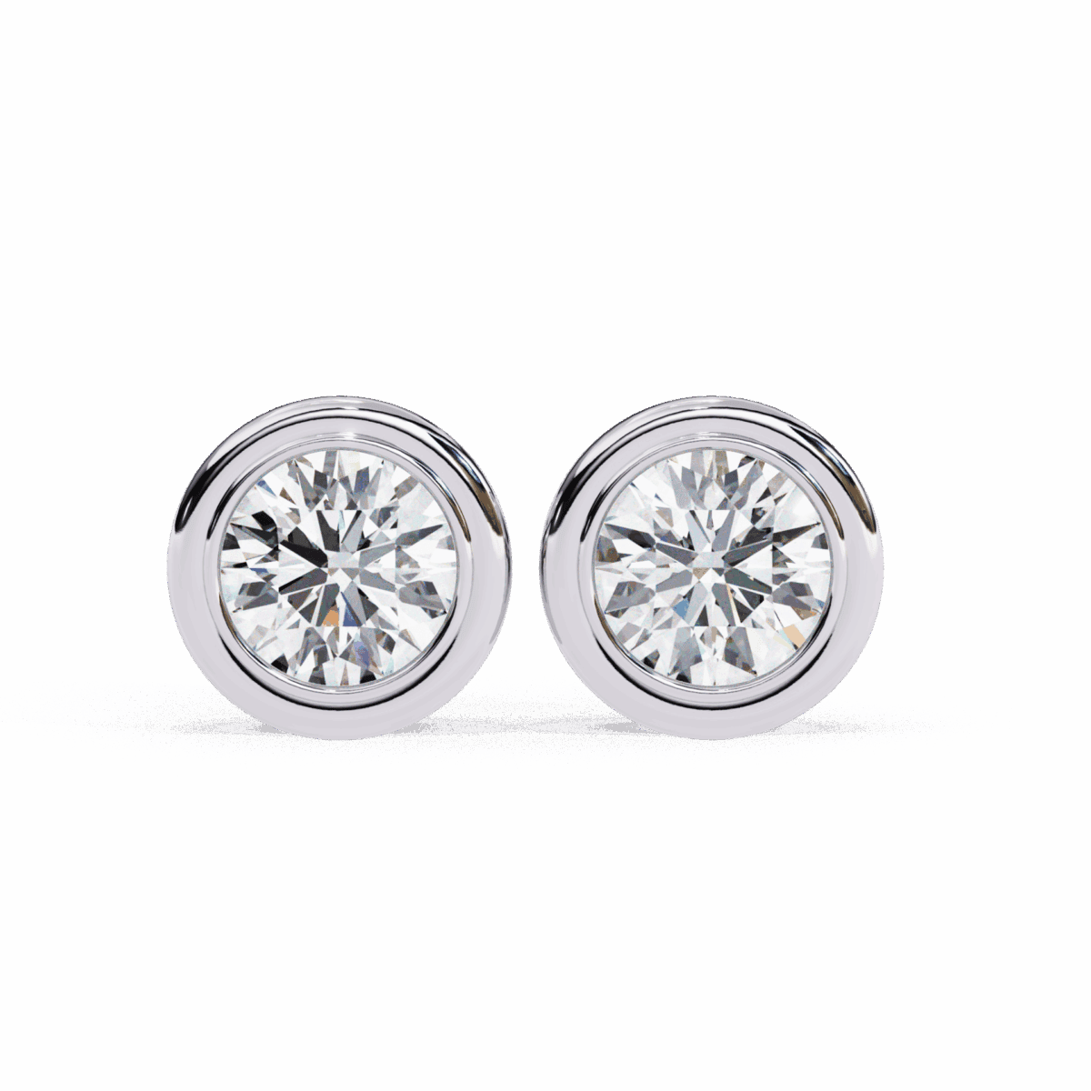 ER14012P11 2.5 Carat Everyday Round Solitaire Hoop Earrings Image 1