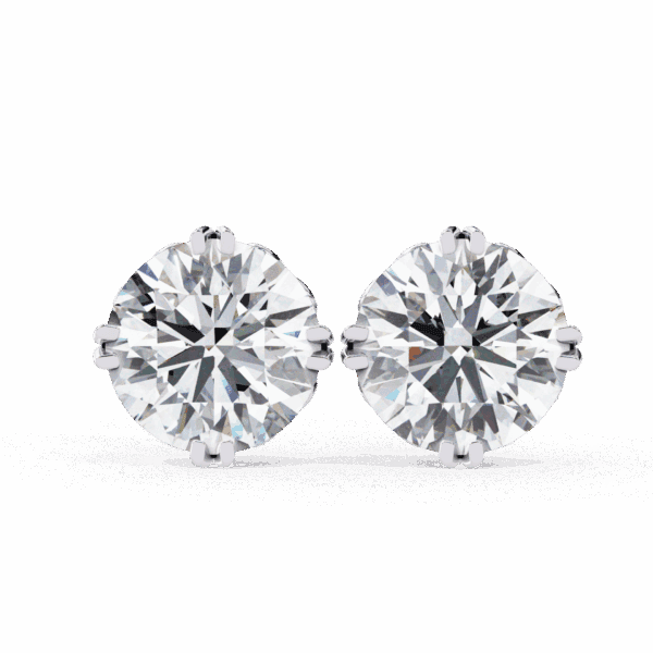 2.5 Carat Radiant Round Solitaire Diamond Earrings