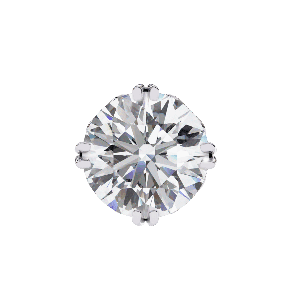 2.5 Carat Radiant Round Solitaire Diamond Earrings  Image 3