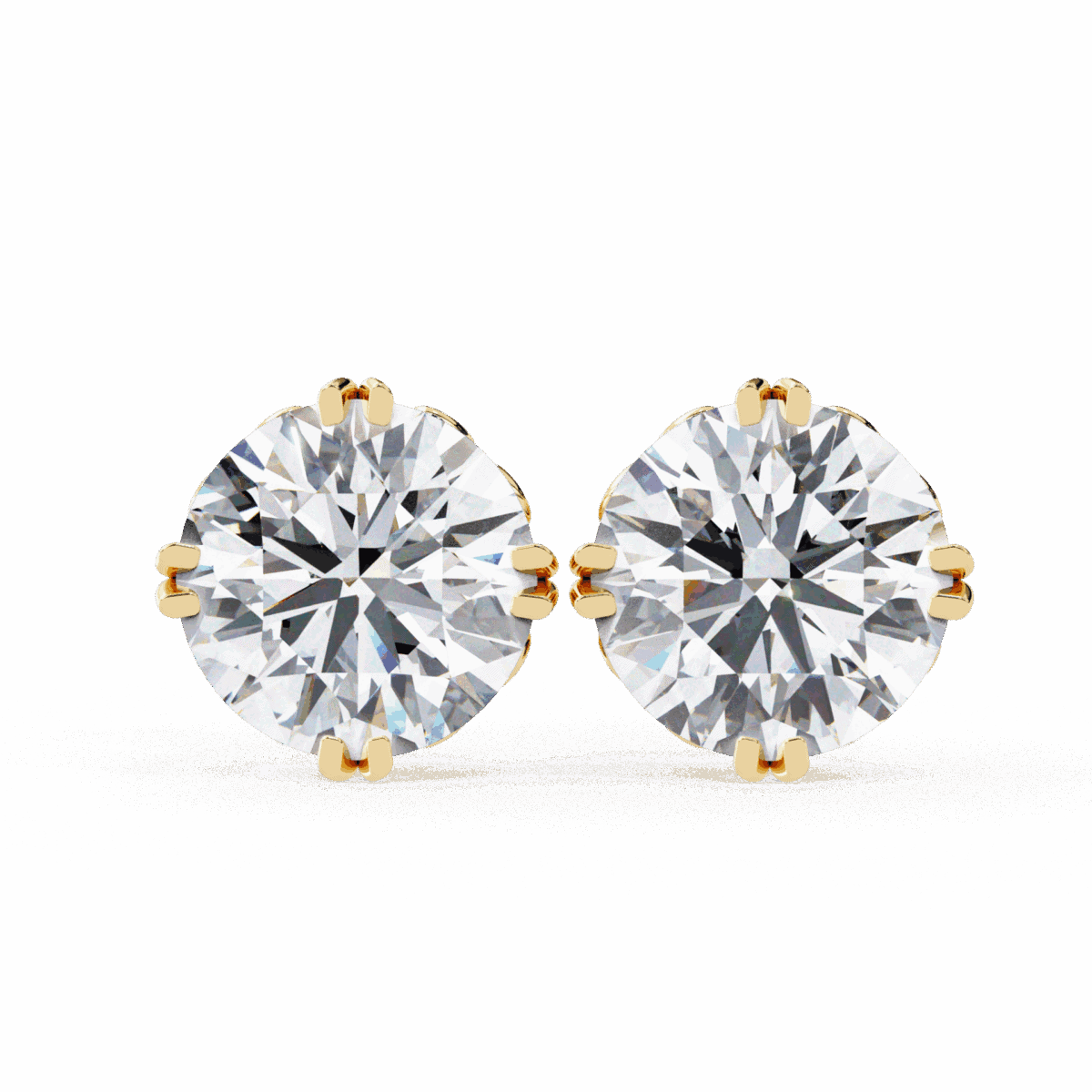 2.5 Carat Radiant Round Solitaire Diamond Earrings  Image 8