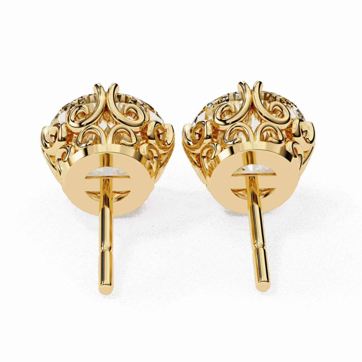 2.5 Carat Radiant Round Solitaire Diamond Earrings  Image 12