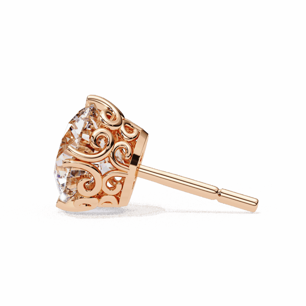 2.5 Carat Radiant Round Solitaire Diamond Earrings  Image 16