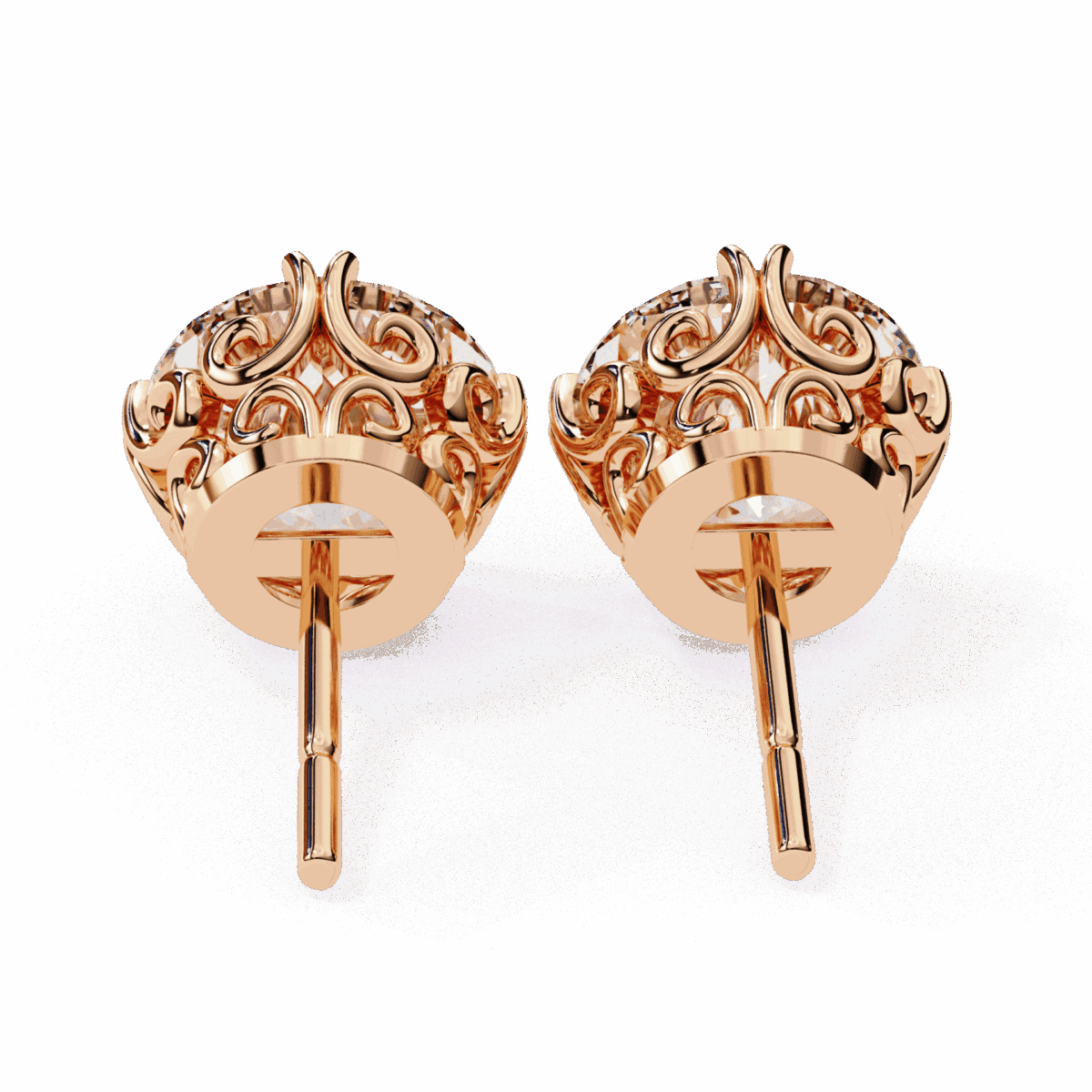 2.5 Carat Radiant Round Solitaire Diamond Earrings  Image 19