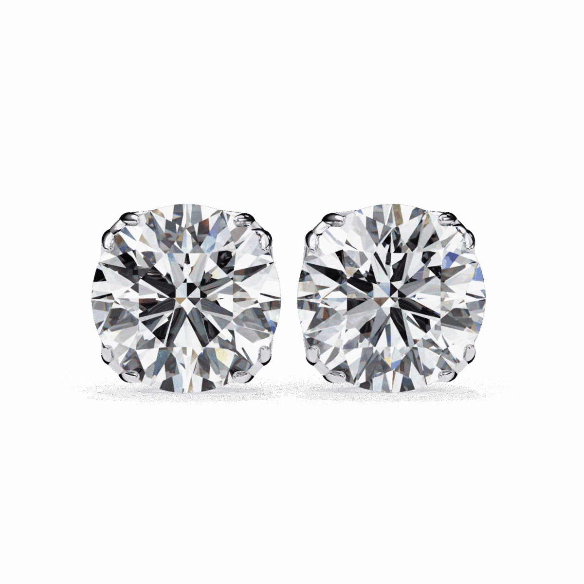 ER14014P11 2.5 Carat Grace Round Solitaire Diamond Earrings Image 1