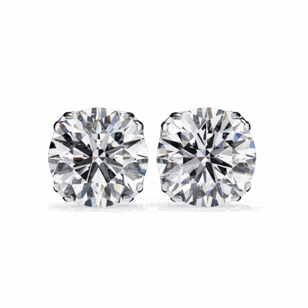 2.5 Carat Grace Round Solitaire Diamond Earrings