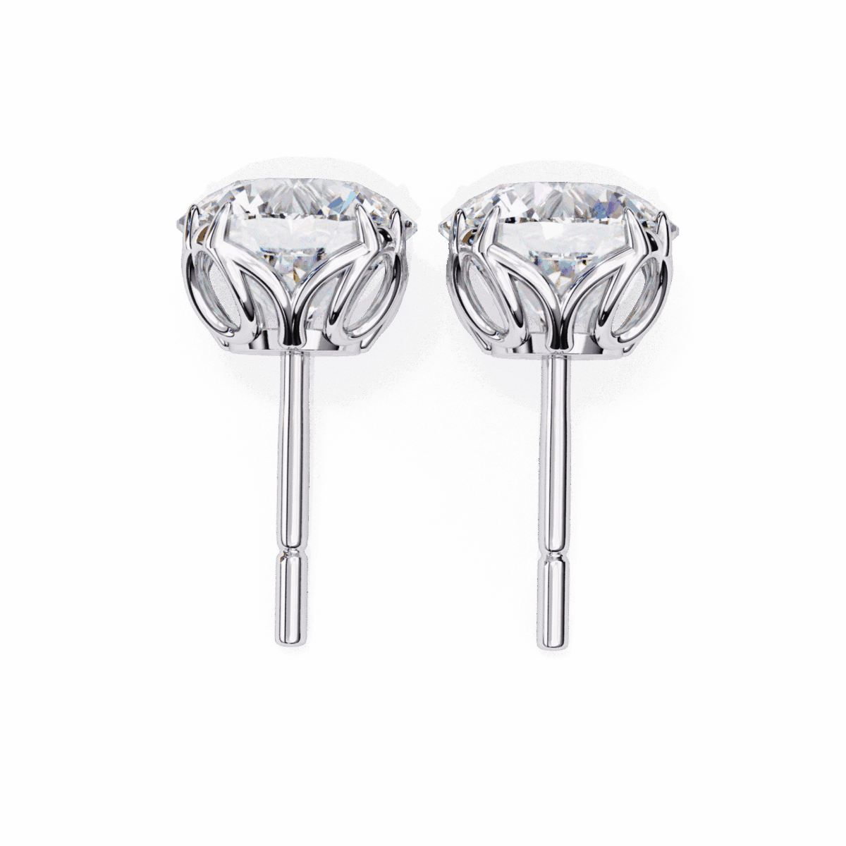 2.5 Carat Grace Round Solitaire Diamond Earrings  Image 4