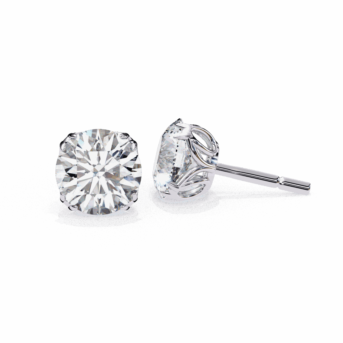 2.5 Carat Grace Round Solitaire Diamond Earrings  Image 7