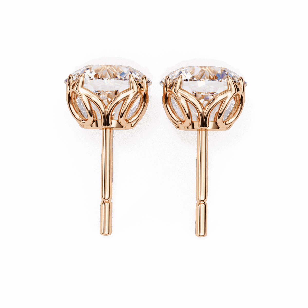 2.5 Carat Grace Round Solitaire Diamond Earrings  Image 18