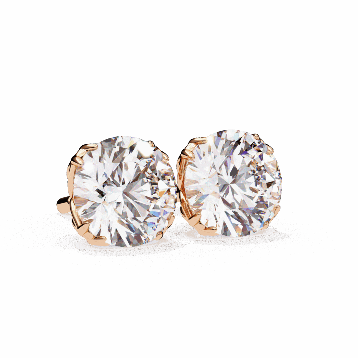 2.5 Carat Grace Round Solitaire Diamond Earrings  Image 20