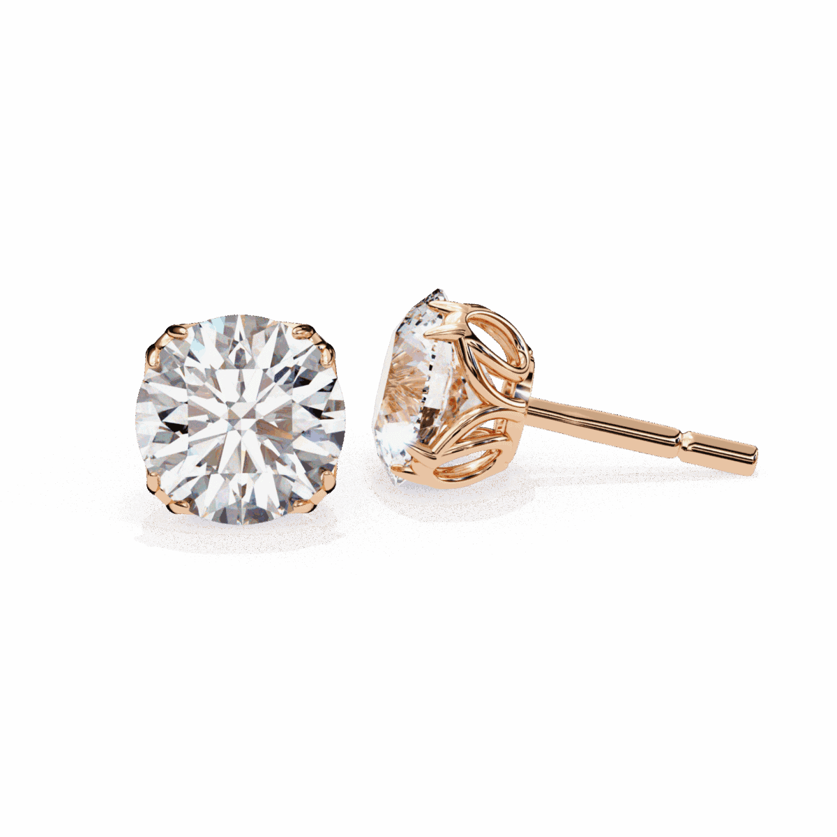 2.5 Carat Grace Round Solitaire Diamond Earrings  Image 21