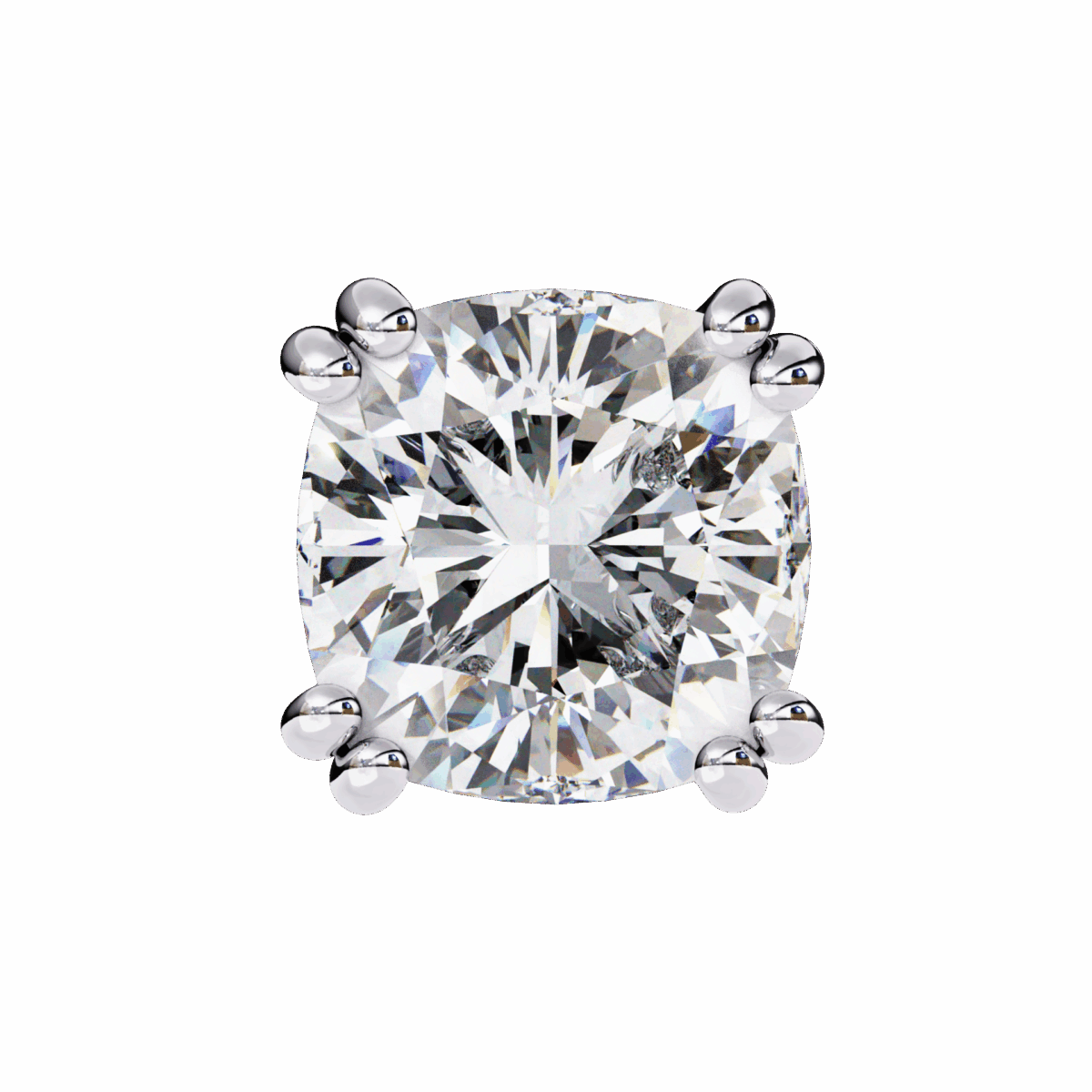 2.25 Carat Refined Cushion Solitaire Diamond Earrings  Image 3