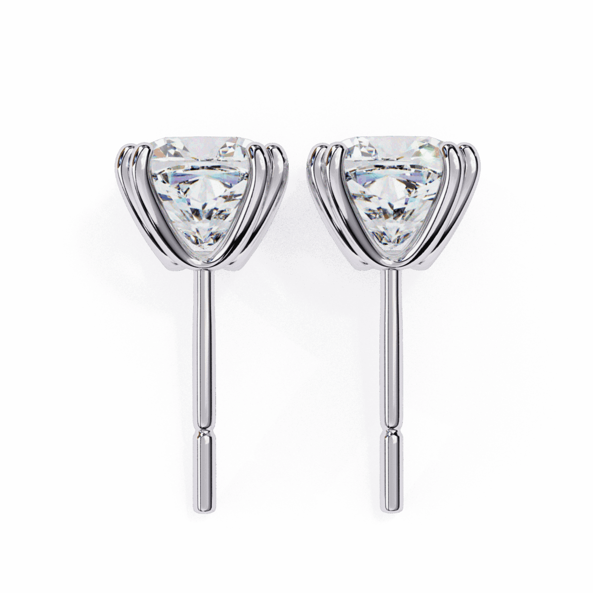 2.25 Carat Refined Cushion Solitaire Diamond Earrings  Image 4