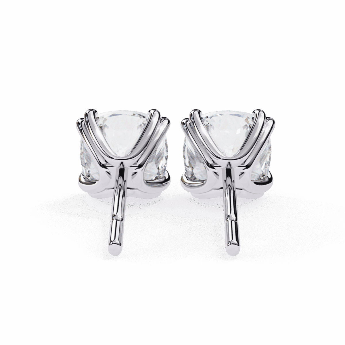 2.25 Carat Refined Cushion Solitaire Diamond Earrings  Image 5