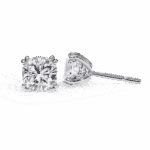 2.25 Carat Refined Cushion Solitaire Diamond Earrings - Image 7