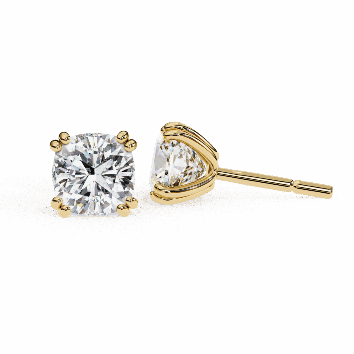 2.25 Carat Refined Cushion Solitaire Diamond Earrings  Image 14