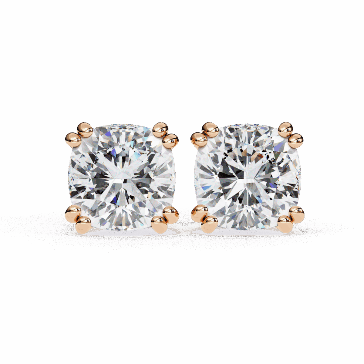 2.25 Carat Refined Cushion Solitaire Diamond Earrings  Image 15