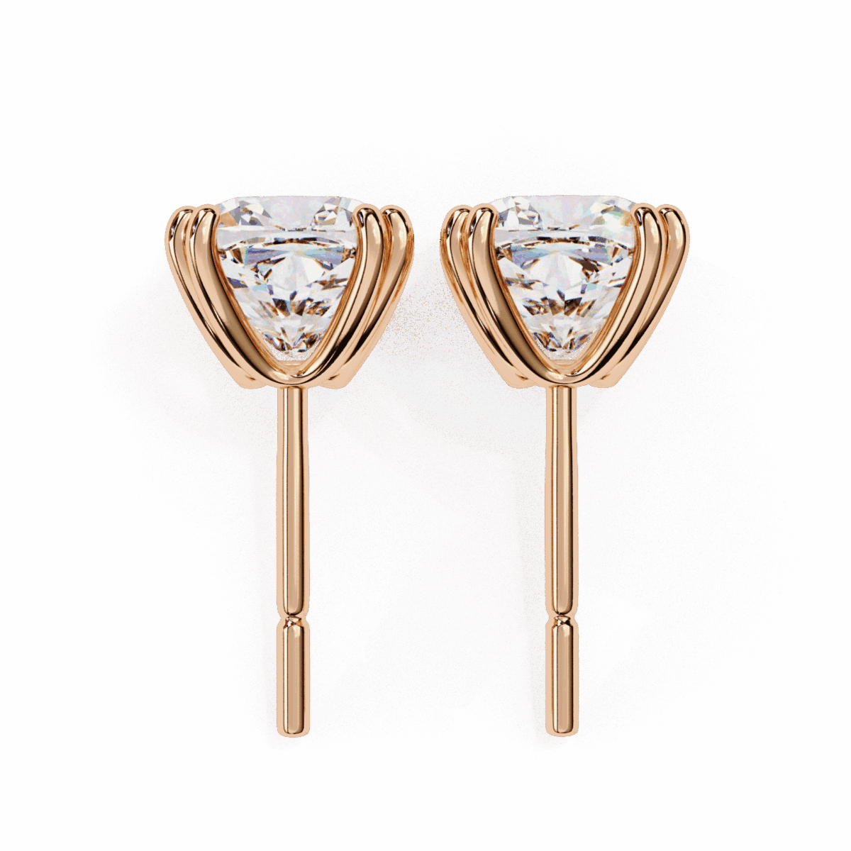 2.25 Carat Refined Cushion Solitaire Diamond Earrings  Image 18