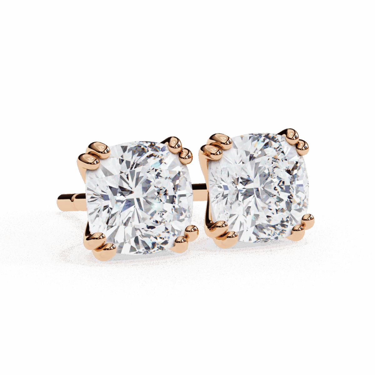 2.25 Carat Refined Cushion Solitaire Diamond Earrings  Image 20