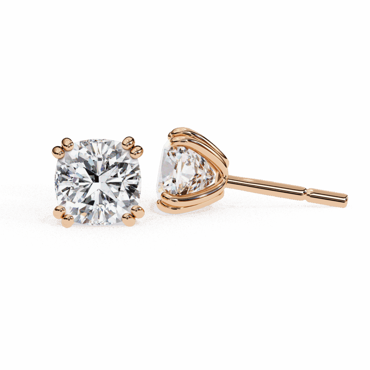 2.25 Carat Refined Cushion Solitaire Diamond Earrings  Image 21