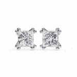 3 Carat Contemporary Princess Solitaire Diamond Earrings