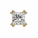 3 Carat Contemporary Princess Solitaire Diamond Earrings - Image 8