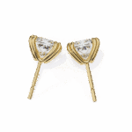 3 Carat Contemporary Princess Solitaire Diamond Earrings - Image 9