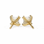 3 Carat Contemporary Princess Solitaire Diamond Earrings - Image 10