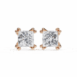 3 Carat Contemporary Princess Solitaire Diamond Earrings - Image 13