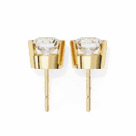 2.5 Carat Half Bezel Round Solitaire Diamond Earrings - Image 11