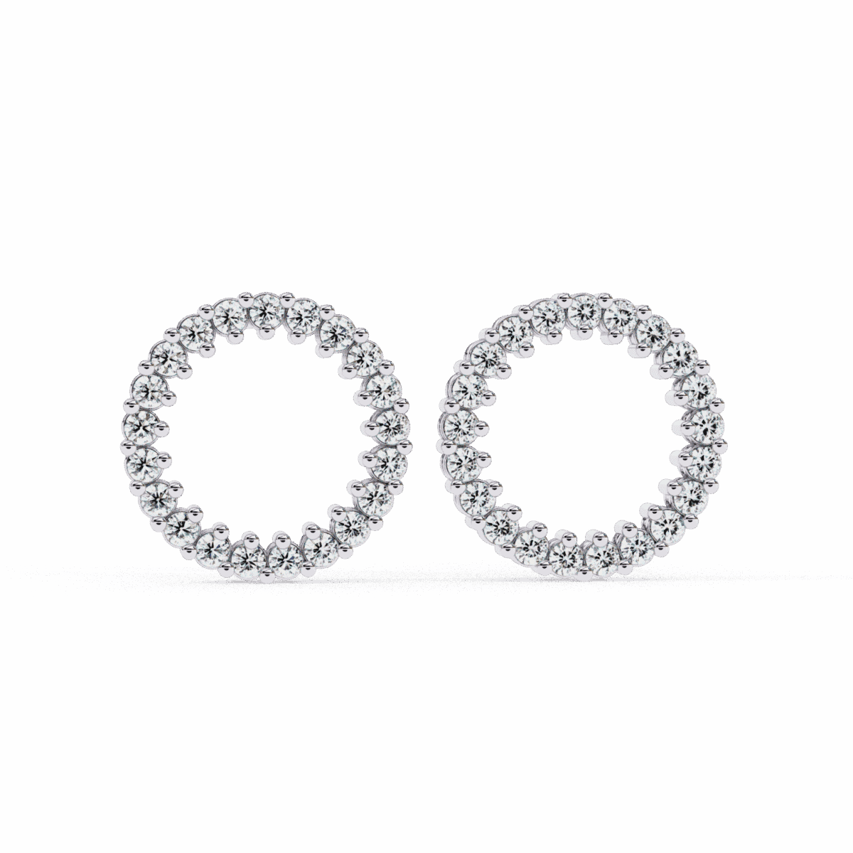 0.3 Carat Classic Round Diamond Hoop Earrings  Image 1