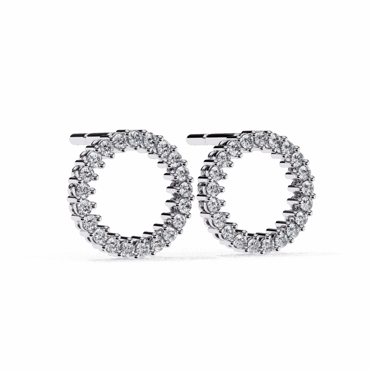 0.3 Carat Classic Round Diamond Hoop Earrings  Image 6