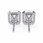 1 Carat Classic Radiant and Round Diamond Stud Earrings - Image 5