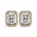 1 Carat Classic Radiant and Round Diamond Stud Earrings - Image 8