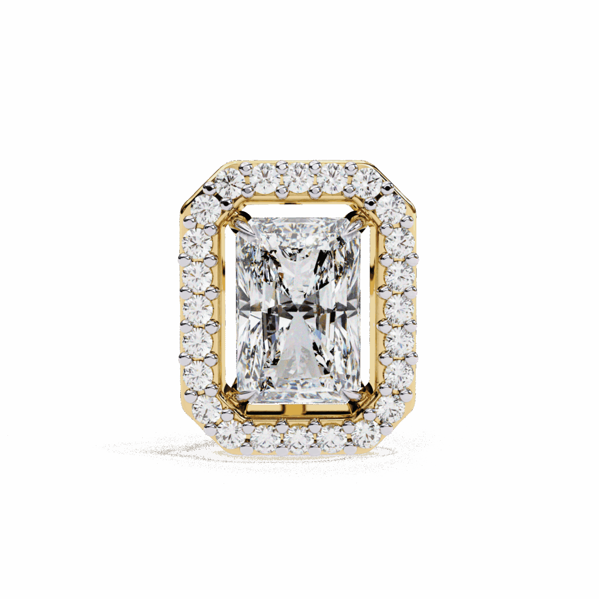 1 Carat Classic Radiant and Round Diamond Stud Earrings  Image 10