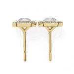 1 Carat Classic Radiant and Round Diamond Stud Earrings - Image 11