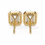 1 Carat Classic Radiant and Round Diamond Stud Earrings - Image 12