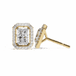 1 Carat Classic Radiant and Round Diamond Stud Earrings - Image 14