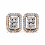 1 Carat Classic Radiant and Round Diamond Stud Earrings - Image 15