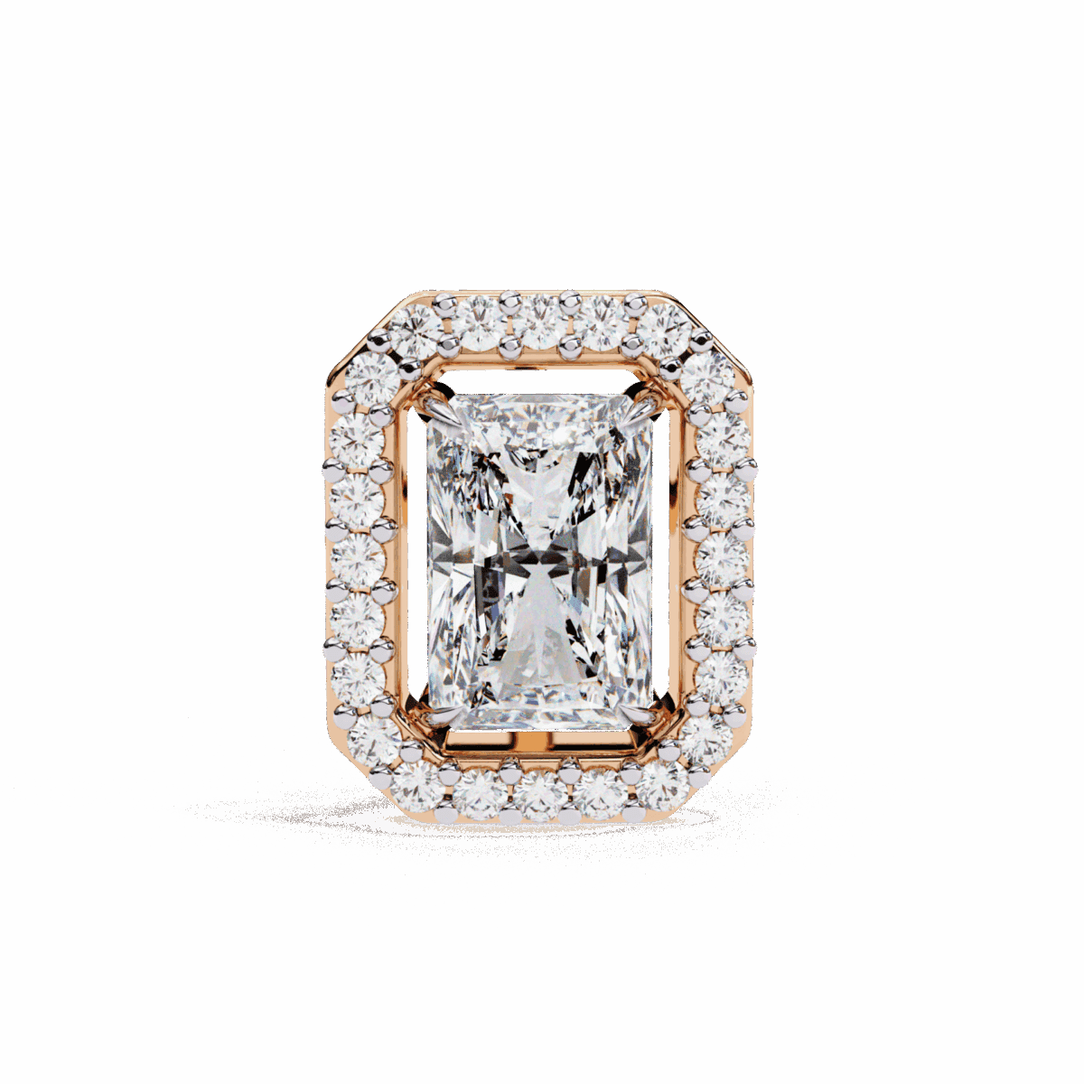 1 Carat Classic Radiant and Round Diamond Stud Earrings  Image 17