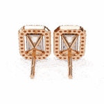 1 Carat Classic Radiant and Round Diamond Stud Earrings - Image 19