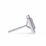 0.9 Carat Emerald and Round Diamond Stud Earrings - Image 2