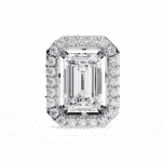 0.9 Carat Emerald and Round Diamond Stud Earrings - Image 3