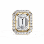 0.9 Carat Emerald and Round Diamond Stud Earrings - Image 10